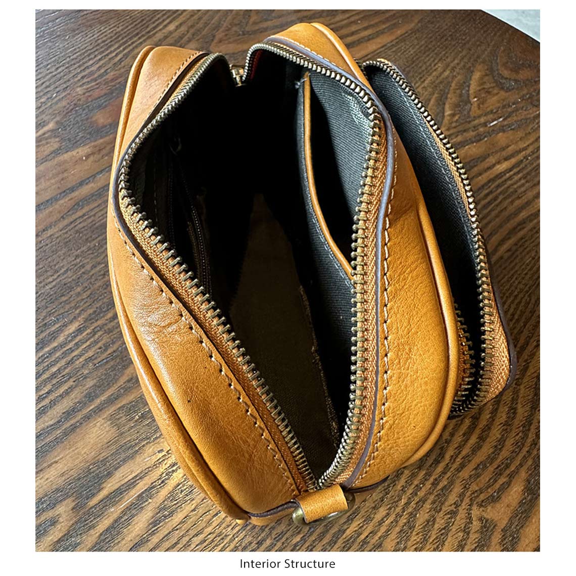Genuine Leather Women Mini Camera Bag Interior