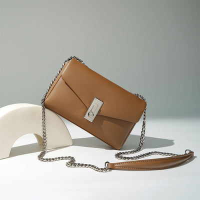 Leather Small Flap Chain Bag