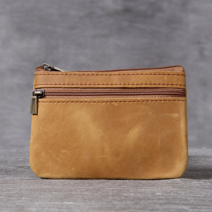 Crazy Horse Leather Small Zip Wallet
