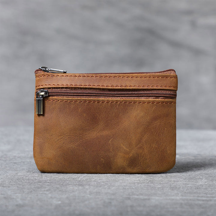 Crazy Horse Leather Small Zip Wallet