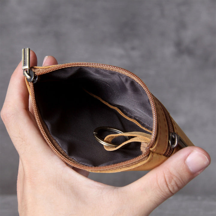 Crazy Horse Leather Small Zip Wallet