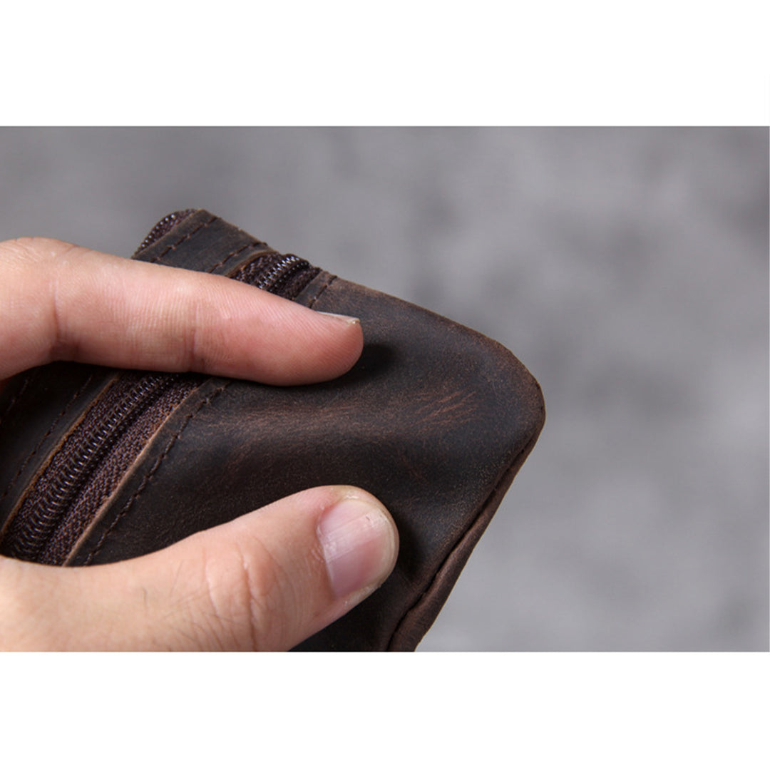Crazy Horse Leather Small Zip Wallet