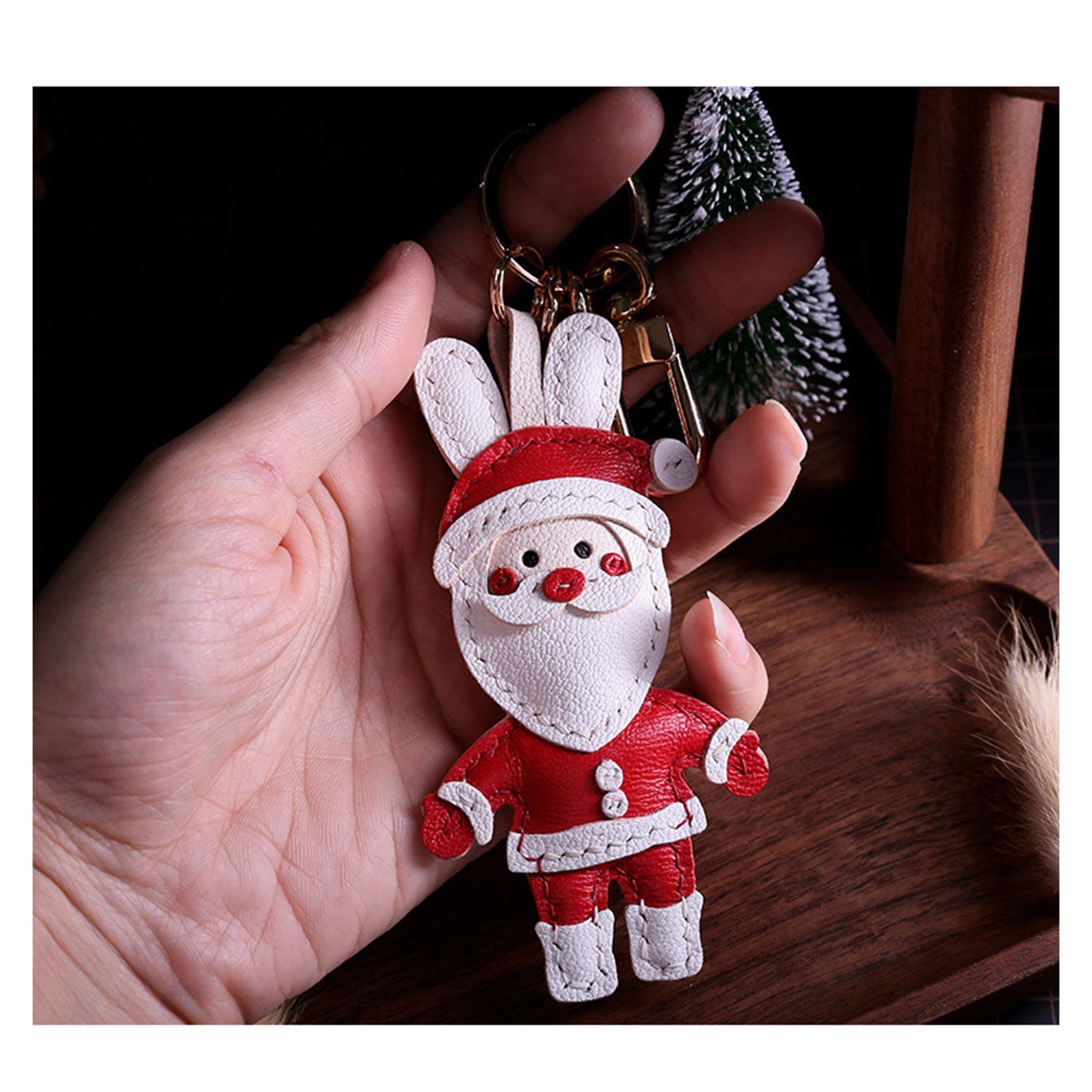 POPSEWING® Sheep Leather Christmas Santa Keychain DIY Kits