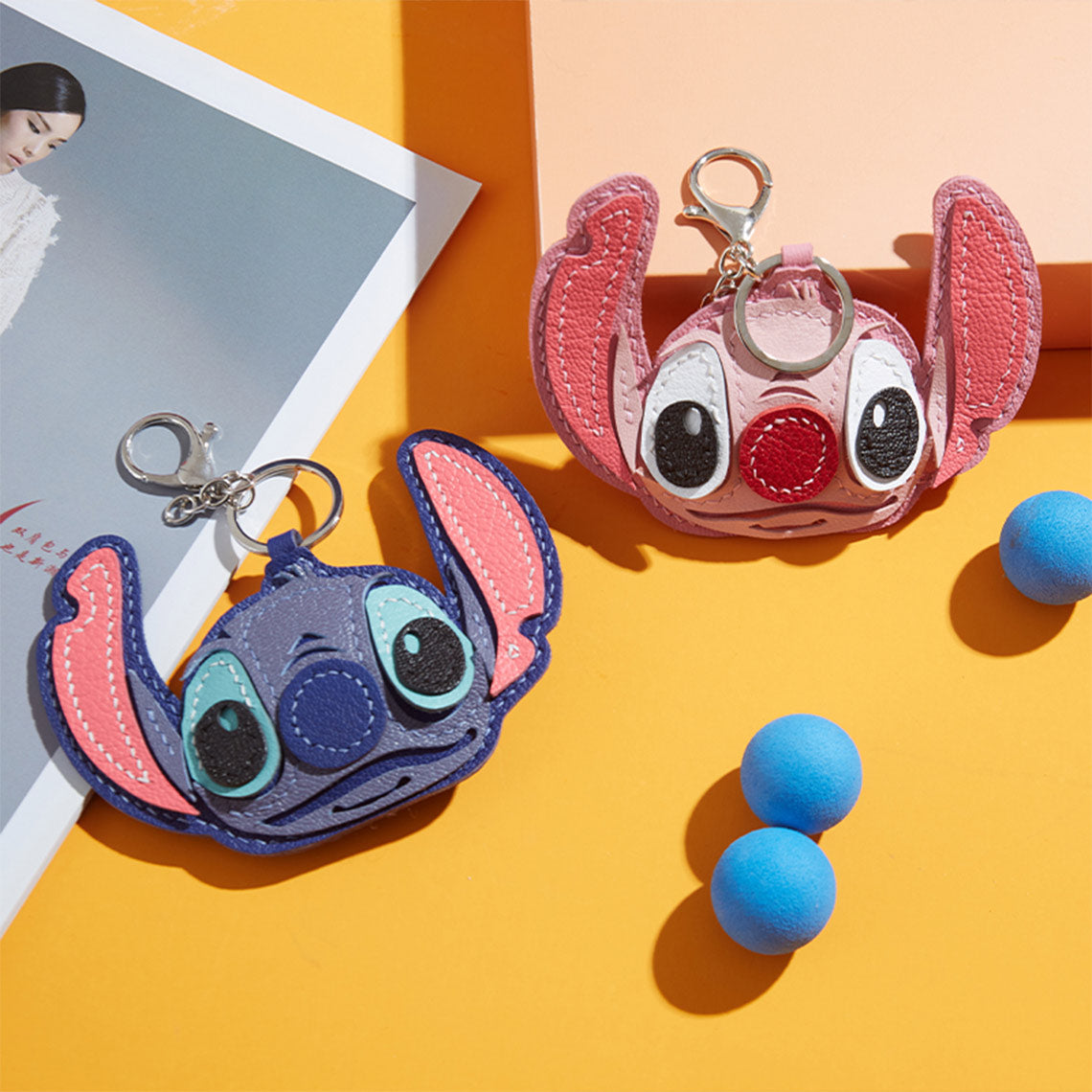 Stitch & Angel keychains for couples | DIY anime keychains