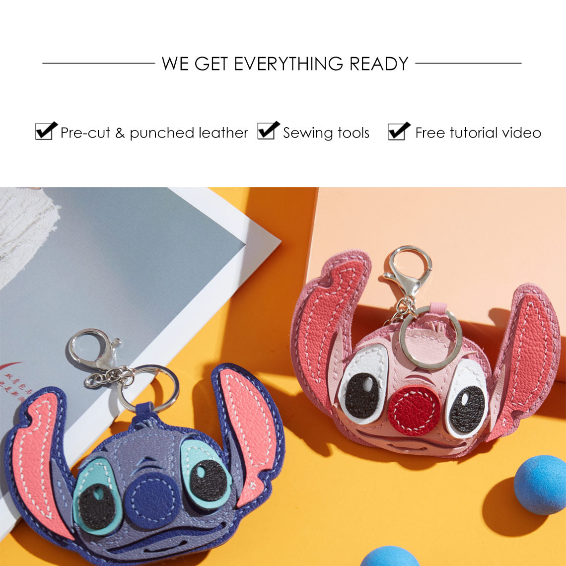 Cute Cartoon keyring | Anime keychain DIY kit for girl and kids