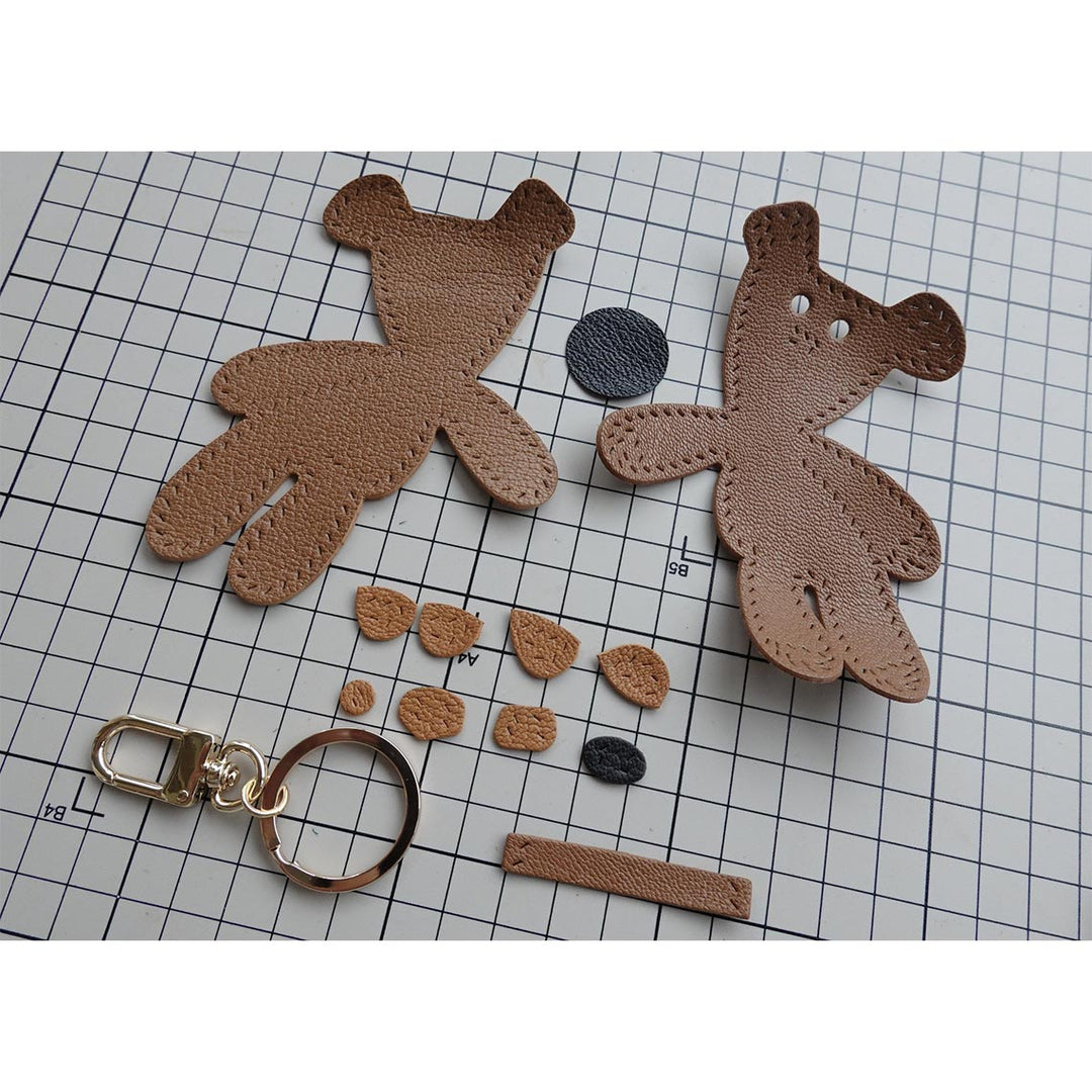 DIY Leather Keychain Kit for Teddy Bear Lovers - POPSEWING®