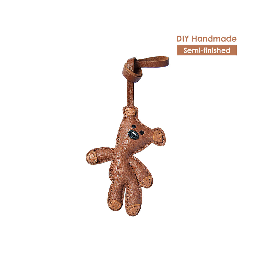 Mr Bean Teddy Bear Leather Charm DIY Kit Brown - POPSEWING®