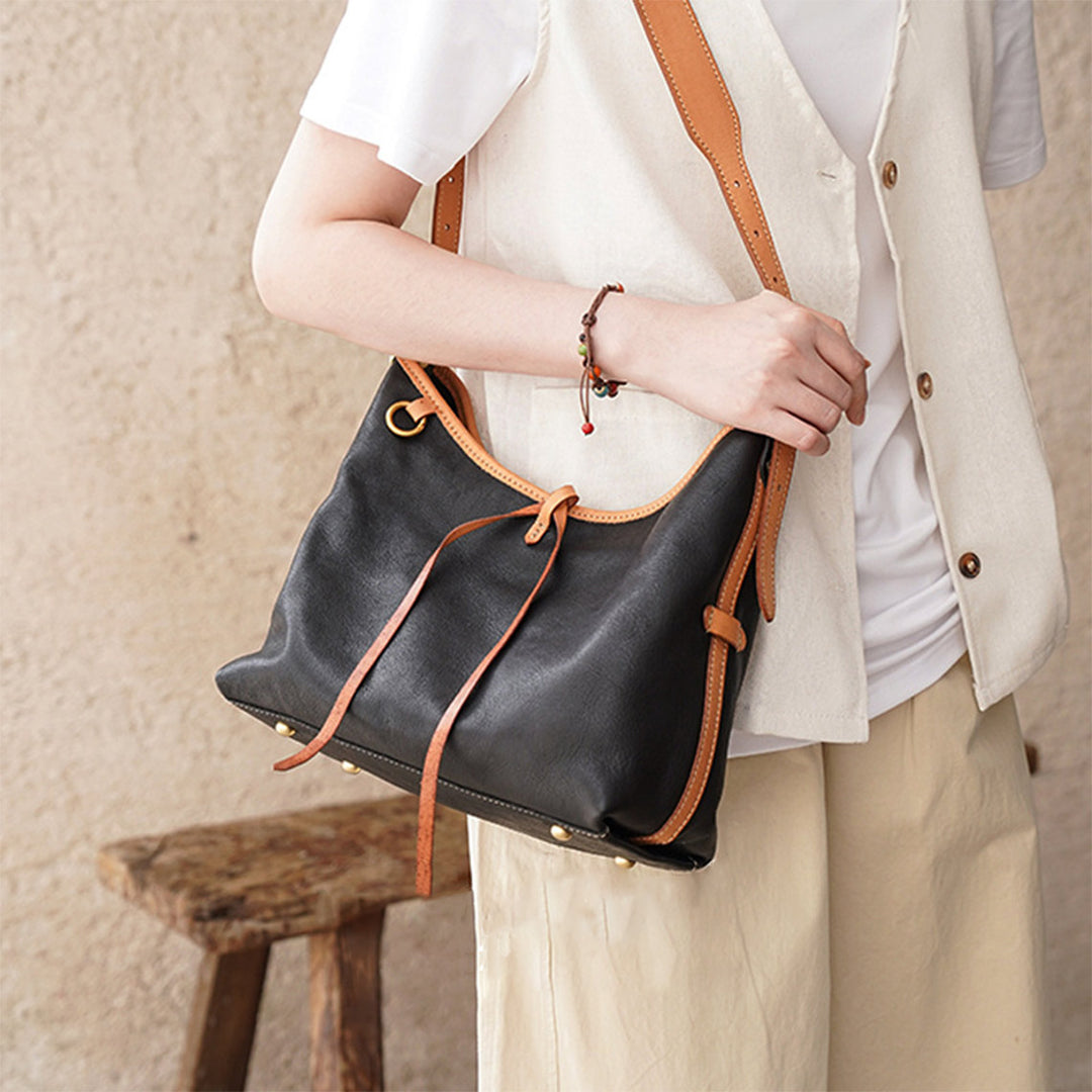 Classic Carryall Design Women Shoulder Bag - Real Leather Bags