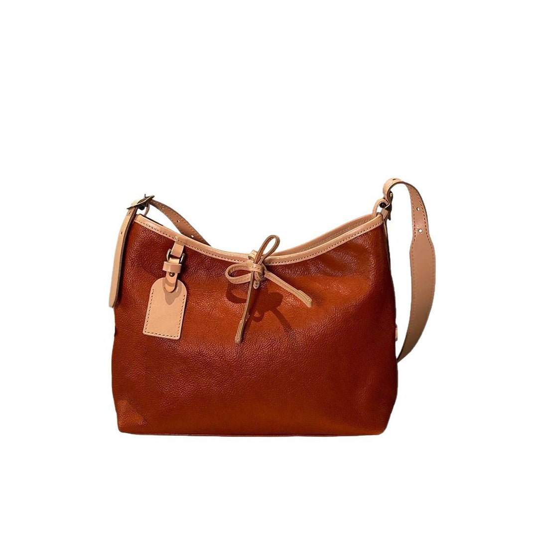Vegetable Tanned Leather Carryall Shoulder Bag in Brown | Inspired Designer Bags