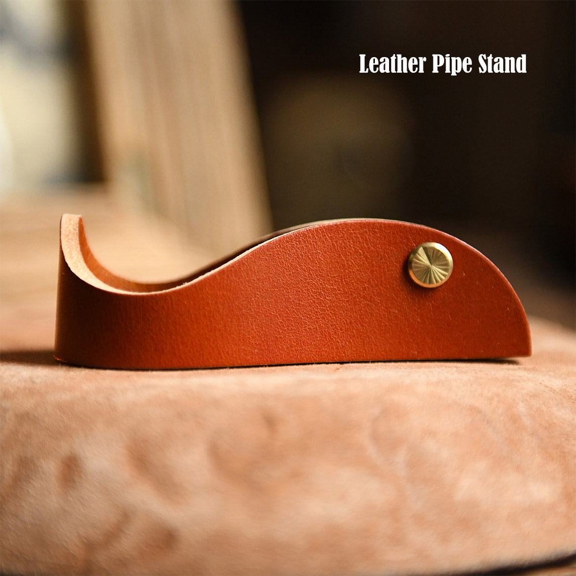 POPSEWING® Full Grain Leather Pipe Holder Stand