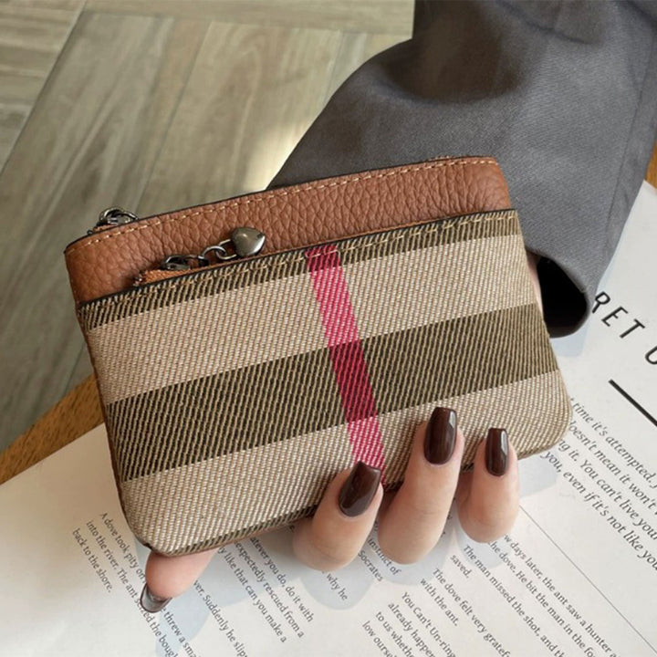 Top Grain Leather Canva Zip Wallet