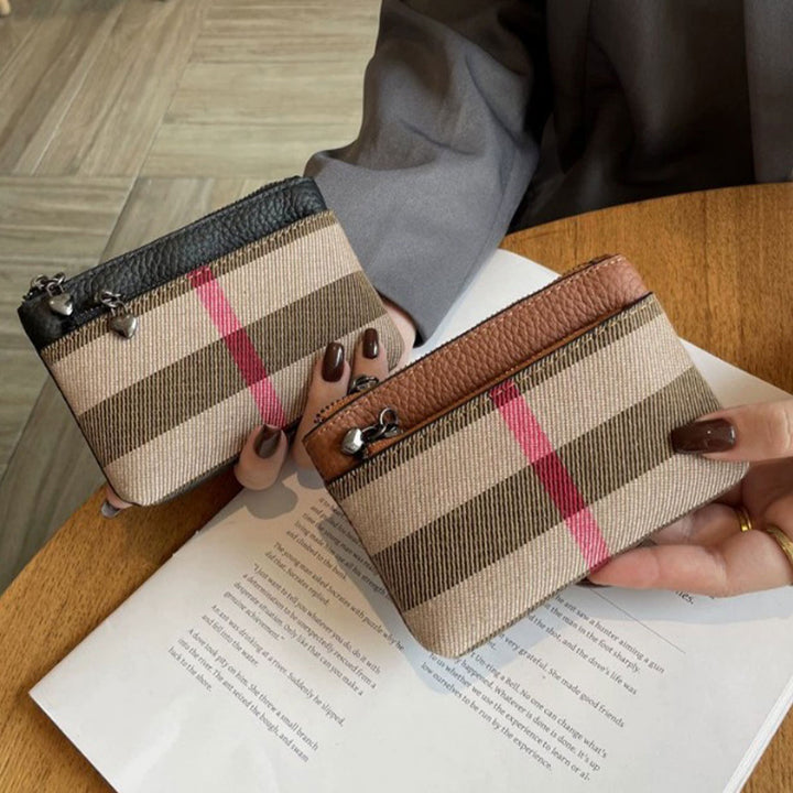 Top Grain Leather Canva Zip Wallet