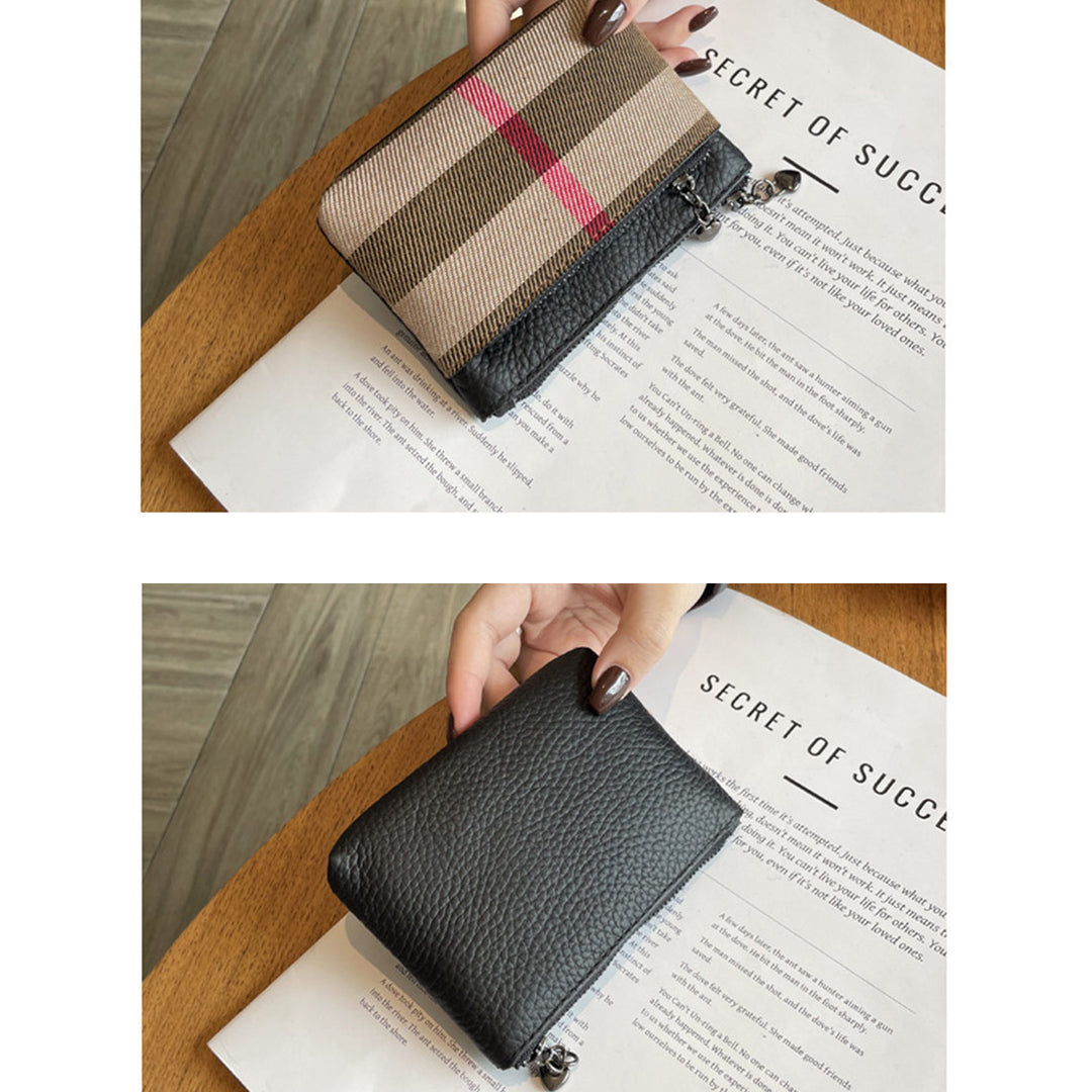 Top Grain Leather Canva Zip Wallet