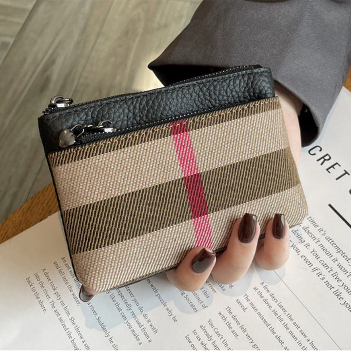 Top Grain Leather Canva Zip Wallet