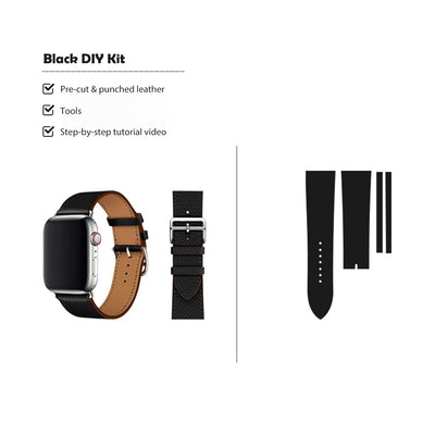 Two Tone Apple Watch Band | Black Watch Band DIY Leather Kit
