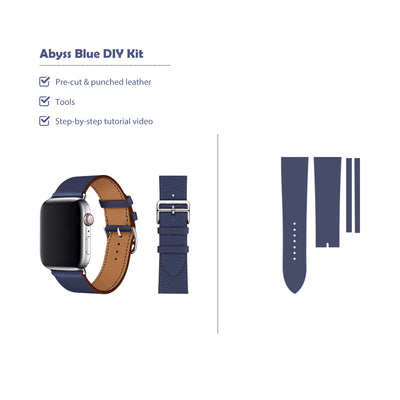 Two Tone Apple Watch Band | Blue Watch Band DIY Leather Kit