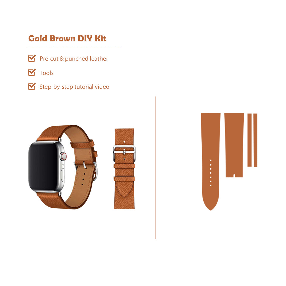 Brown Apple Watch Band | DIY Leather Apple Watch Band | POPSEWING®