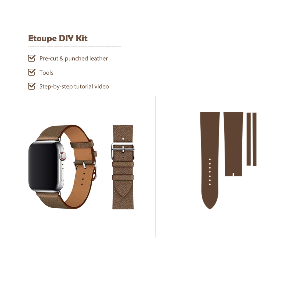 Etoupe Apple Watch Band Leather DIY Kit | POPSEWING®