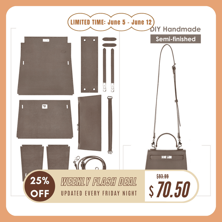 POPSEWING® Top Grain Leather Inspired Sellier Kylie Bag DIY Kit | Price Drop at Checkout