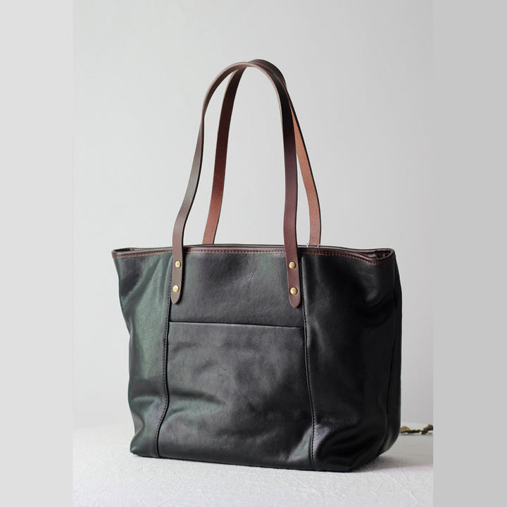 Black leather tote bag for women | affordable tote bags