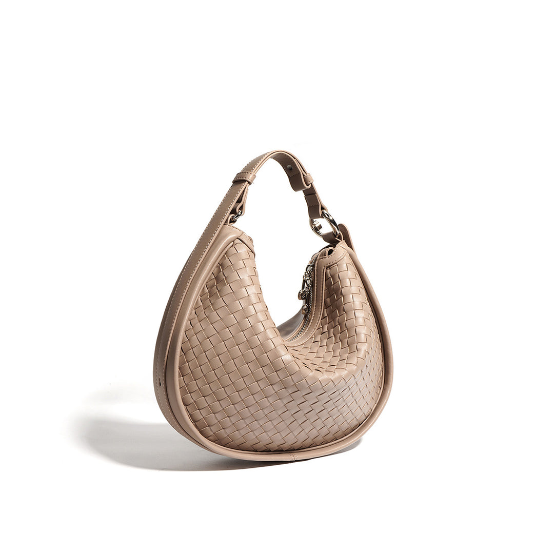 Leather Woven Hobo Bag