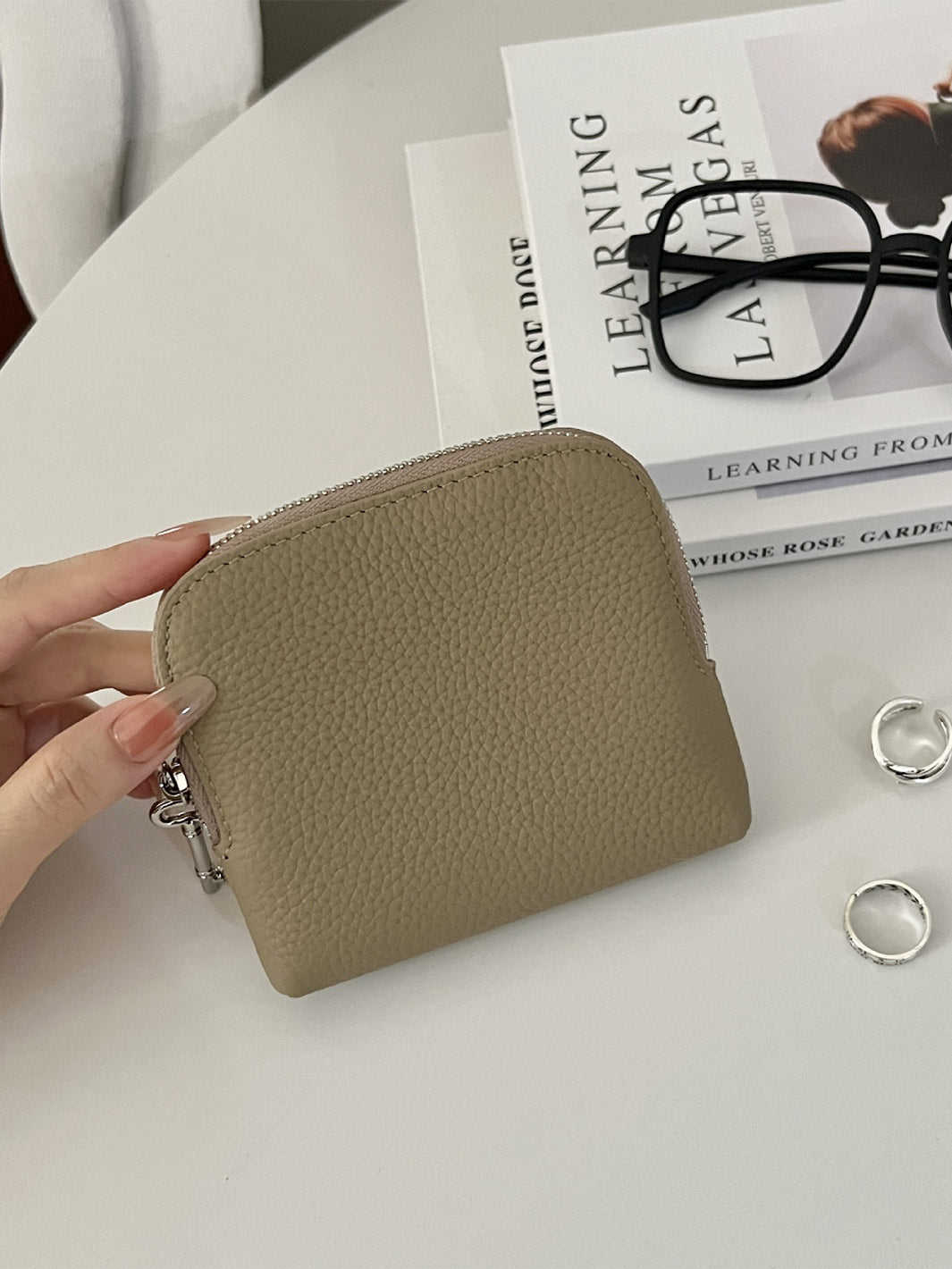 Top Grain Leather Small Jewelry Purse