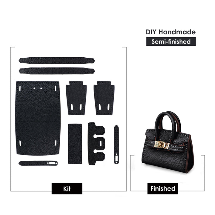 Black Leather Mini Birkin Charm DIY Patterns | Fun DIY Sewing Project for Beginners- POPSEWING®