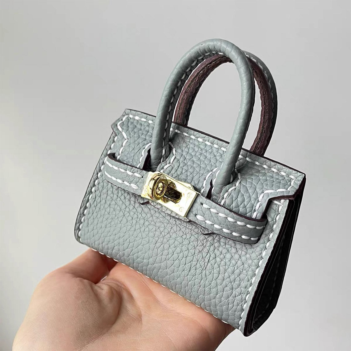 POPSEWING Top Grain Leather Mini Birkin Bag Charm DIY Kit