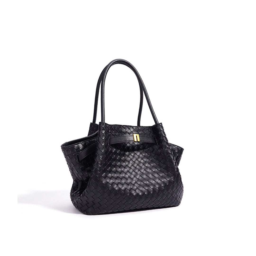 Top Grain Leather Wings Woven Handbag