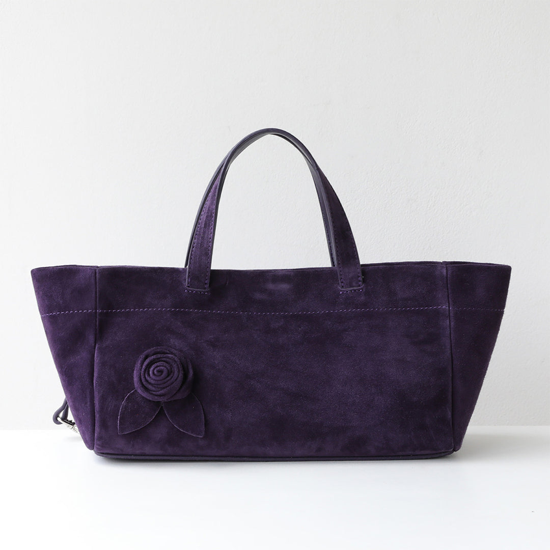 Dark purple leather suede bag