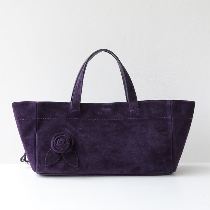 Dark purple leather suede bag