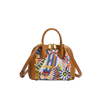 Horse Embroidered Vegan Leather Handbag Crossbody Bag | Unique Design Stylish Handbag for Women - POPSEWING®