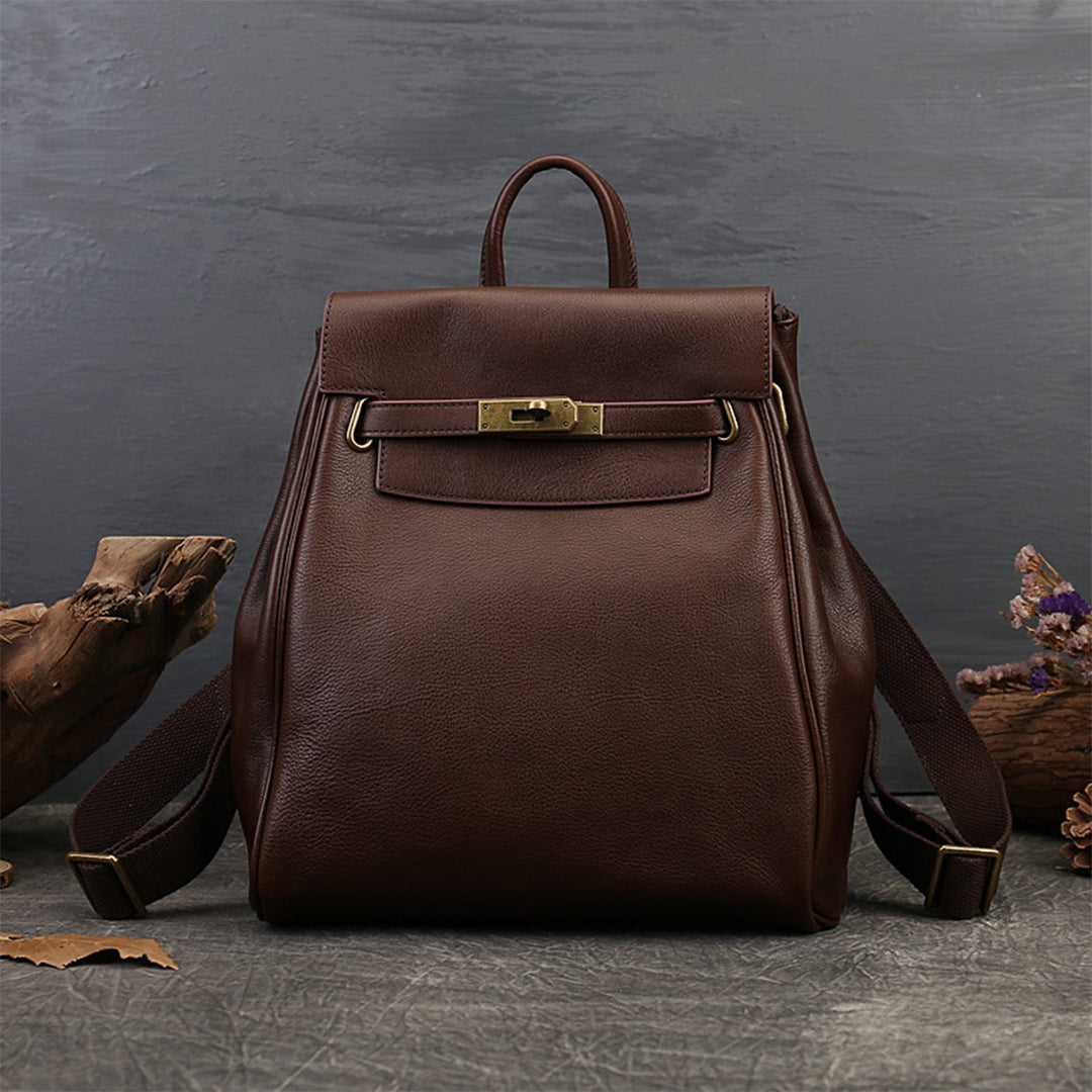 backpacks leather sale Genuine Leather Kelly Backpack for Women Brown