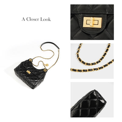 Top Grain Leather Inspired Quilted Hobo Bag