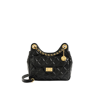 Top Grain Leather Inspired Quilted Hobo Bag