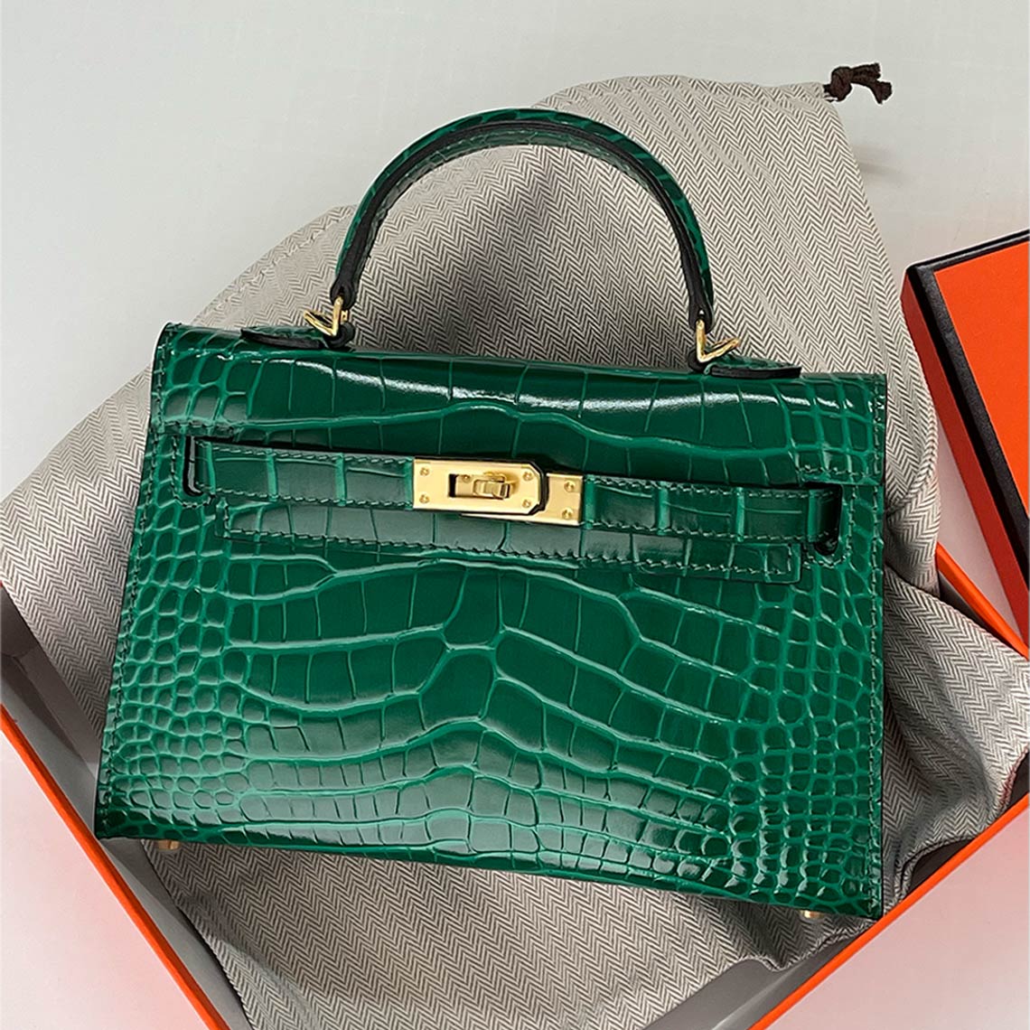 Croc Embossed Leather Mini Kylie Handbag – POPSEWING®