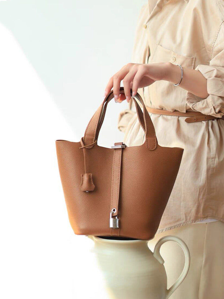 POPSEWING® Top Grain Leather Lady Picotion Lock Totes Bag DIY Kit - Price Drop at Checkout