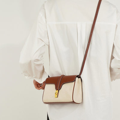 Mini Two-tone Canvas and Leather Bag - POPSEWING™