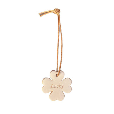 Vegetable Tanned Leather Lucky Clover Charm