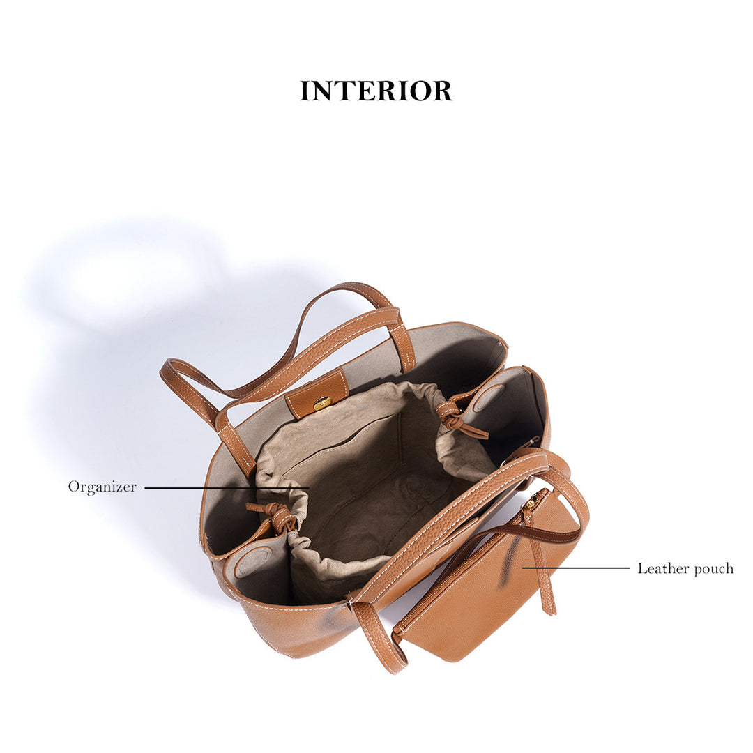 Top Grain Leather Inspired Wings Tote Bag