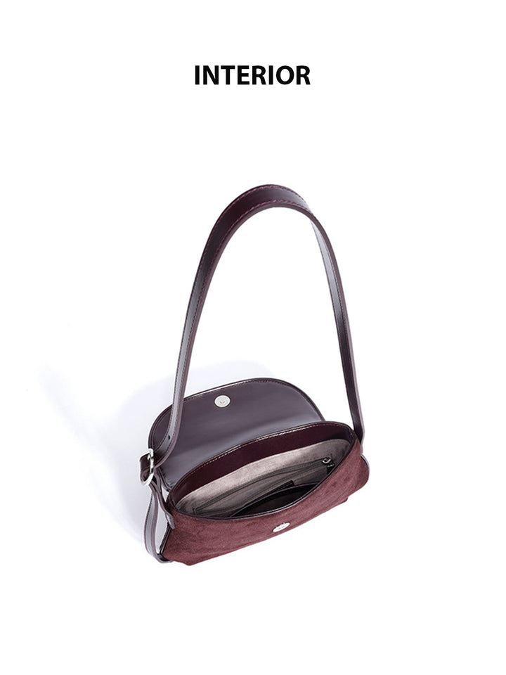 Suede Flat Saddle Bag