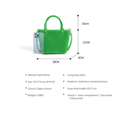 Leather Wrinkle Small Handbag