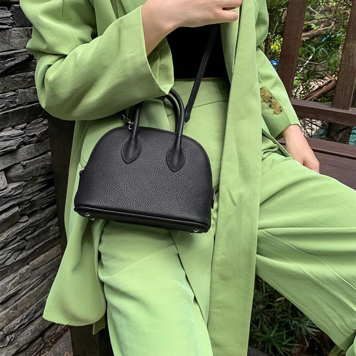 ショルダーバッグ bigoter / PURSE BALL PAINT MINI / Green Mini Bowling Handbag | Cute Leather Bags – POPSEWING®