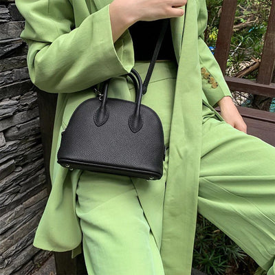 Black Leather Handbag Crossbody Bag for Women