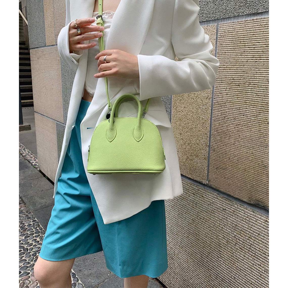 Light Green Mini Handbag for Women | Leather Crossbody Bag