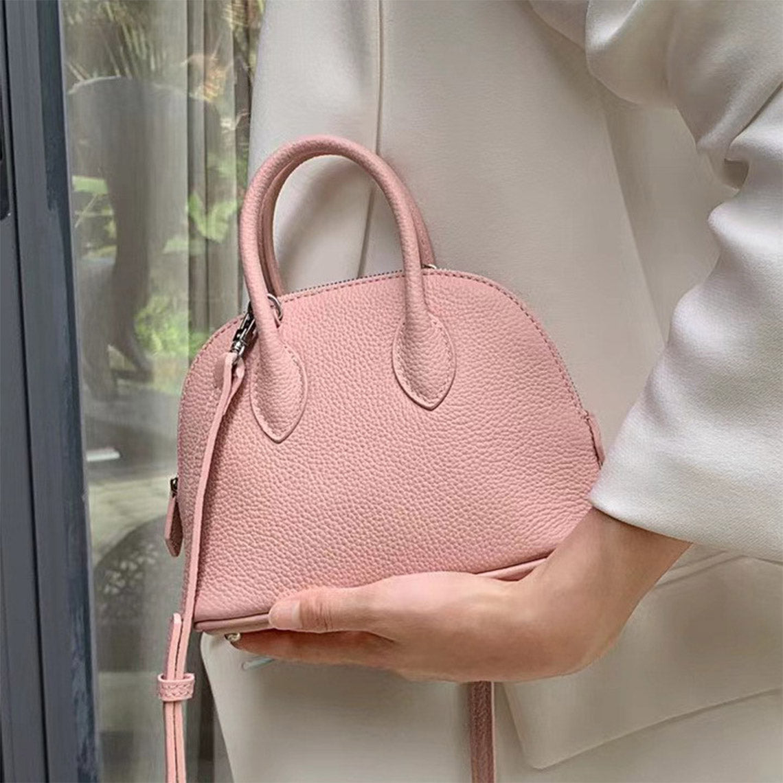 Mini Leather Handbag for Women | Pink Small Top Handle Bag - POPSEWING®