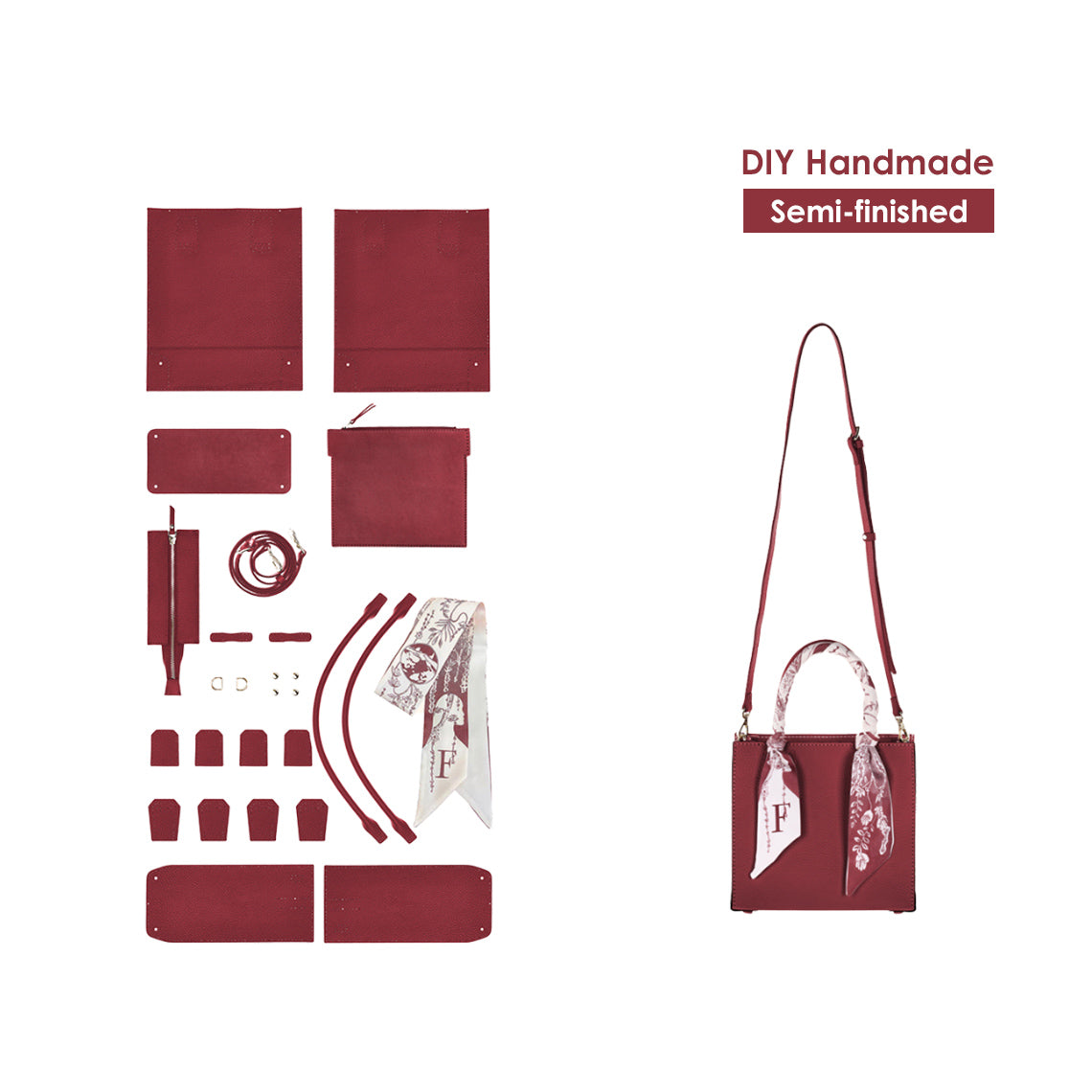 POPSEWING® Top Grain Leather Mini Tote Handbag DIY Kit | Price Drop at Checkout