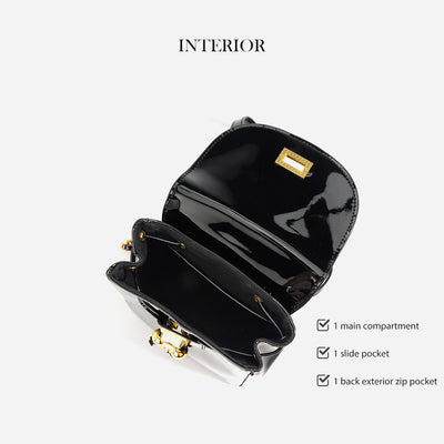 Patent Leather Small Backpack for Women