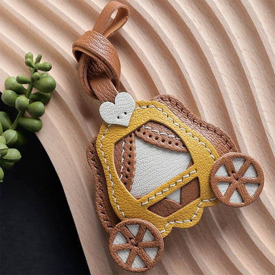 Step by Step DIY Keychain | Handmade a Pumpkin Carriage Bag Charm Keychain by DIY Leather Kits POPSEWING®