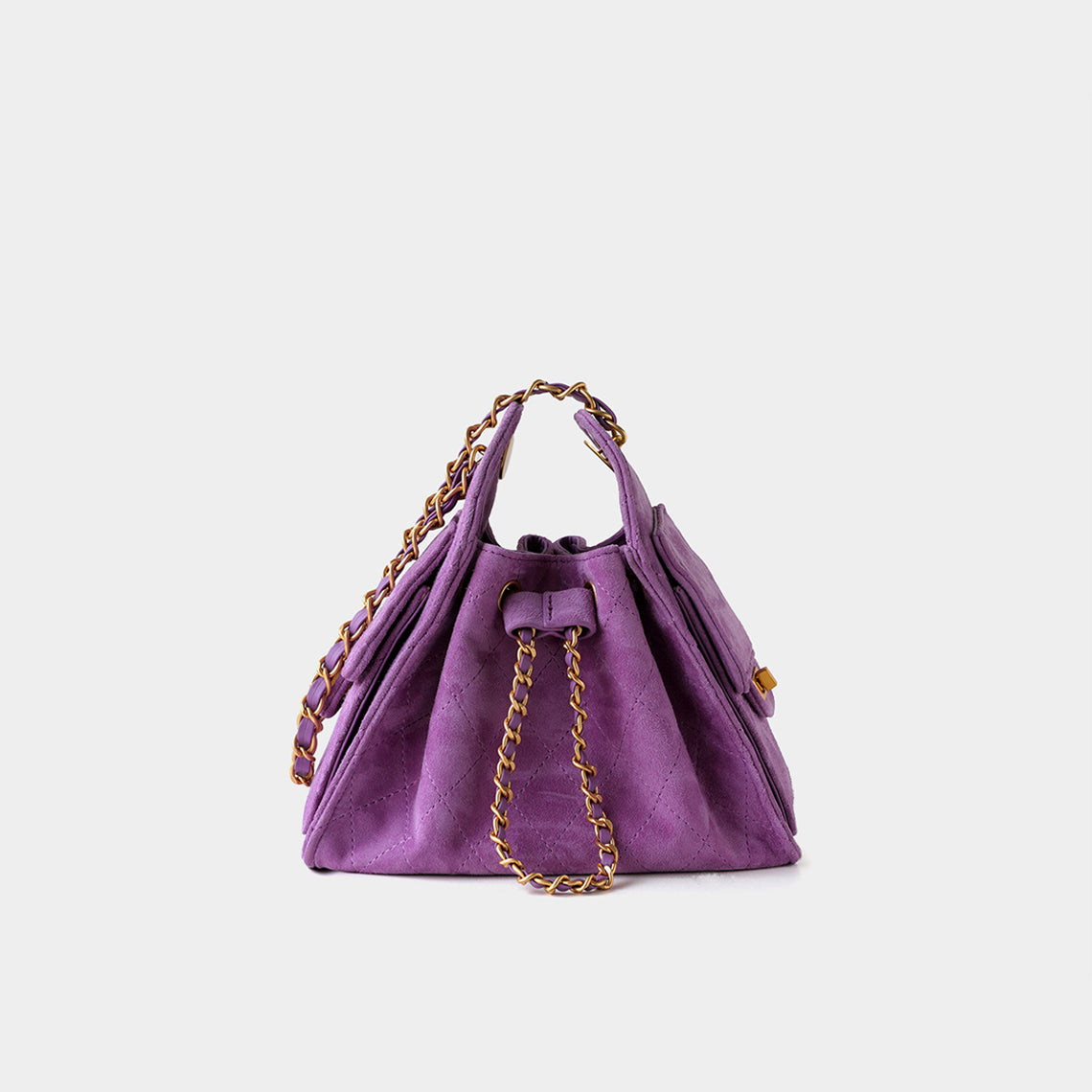 Sheep Suede Leather Quilted Chain Hobo Bag – POPSEWING®